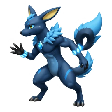 Lucario-Umbreon-Zeraora-Fakémon-hybrid-creature (full body)  sticker