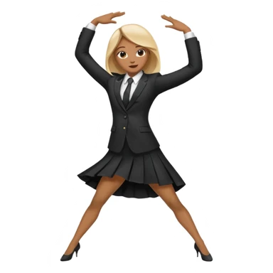 Person in splits dabbing at the same time in a dress suit sticker