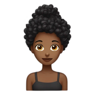 Fille noir au cheveux bouclés long sticker