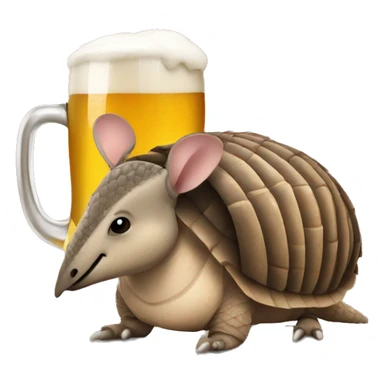 Armadillo with a beer sticker