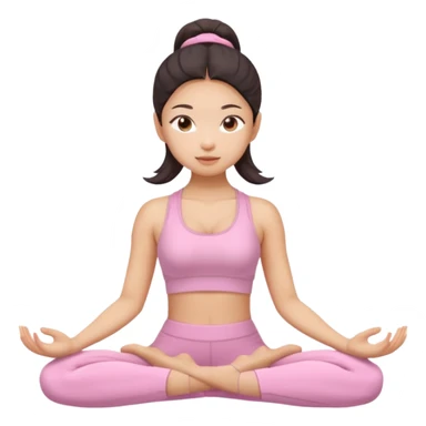 asian yoga girl light pink clothes  sticker