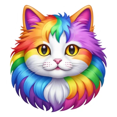cat with rainbow pride colors sticker