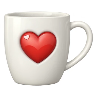 mug with heart symbol sticker