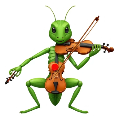 grasshopper playing violin sticker