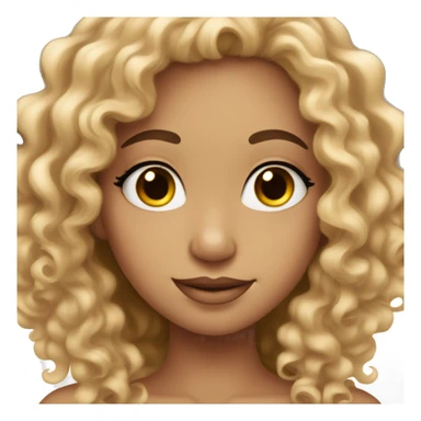 Light skin girl with curly hair with long lashes  sticker