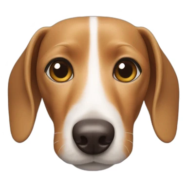 white and brown dachshund face front sticker