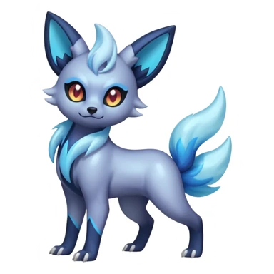 Pastel Shiny Iridescent Bioluminescent Transparent Absol-Zorua-Umbreon-fusion (full body) sticker