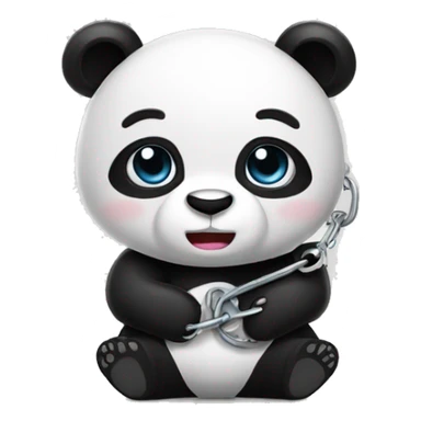 panda handcuffed  sticker