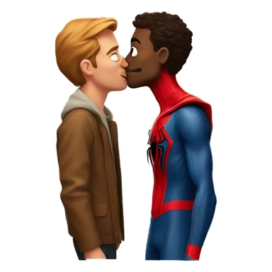 Spider-Man kissing guy sticker