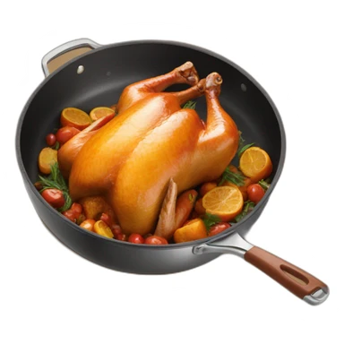 turkey in frying pan sticker
