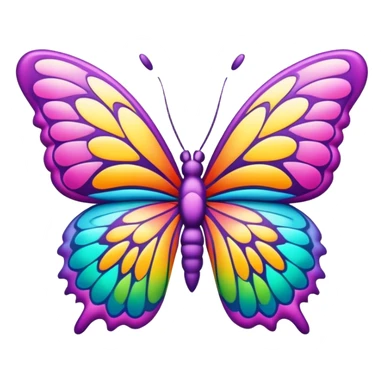 3D, psychedelic colored hippie style butterfly border sticker