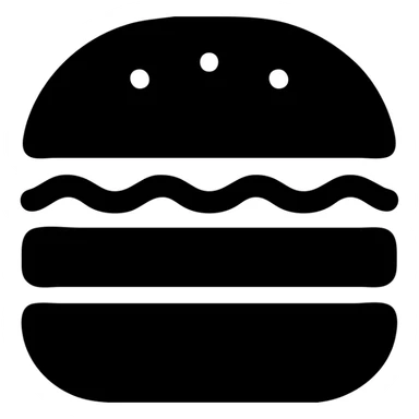 burger icon, filled solid shape, minimalistic sticker