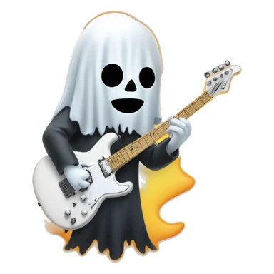 ghost playing electric guitar sticker
