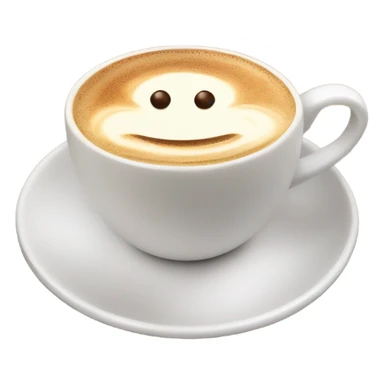 Cappucino in white cup with plate  sticker