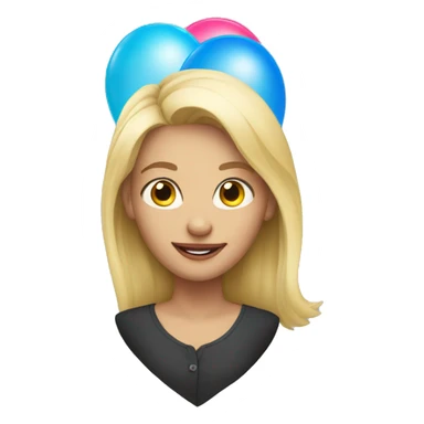 blonde with balloons sticker