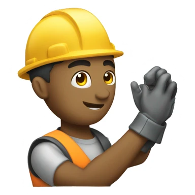 man construction worker handling welder sticker