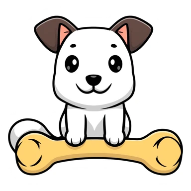 squeaking dog bone sticker