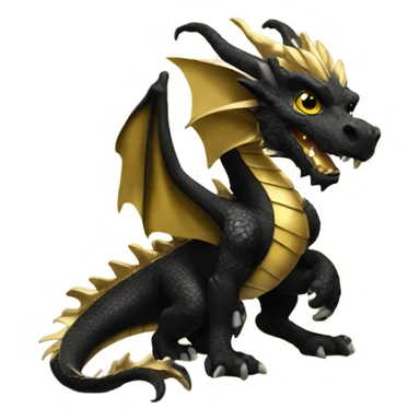 Black and gold dragon sticker