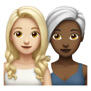 3 Sisters white skin Color one have dark brown hair, blonde hair and white hair sticker