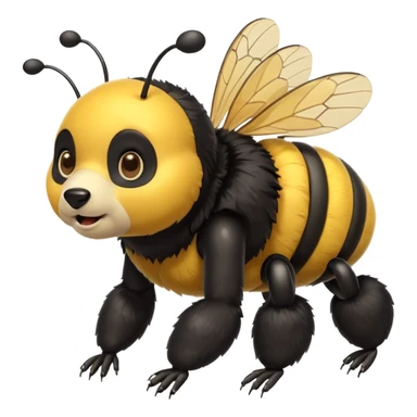 Bear riding on a giant bumble bee sticker
