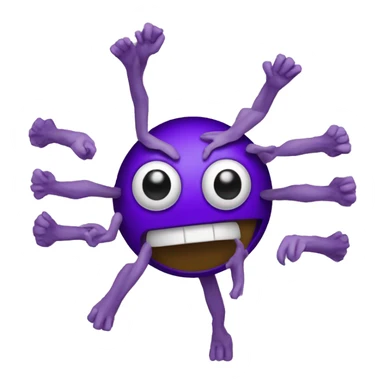 Two eyes and purple long arms coming out of vent sticker