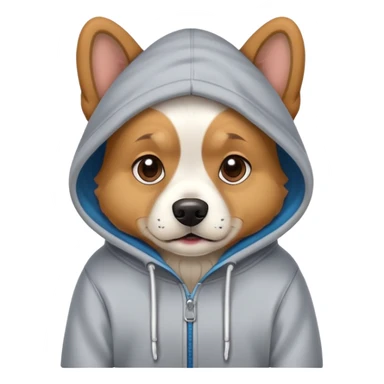 Dog wearing a hoddie sticker
