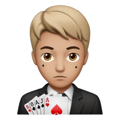Poker face sticker