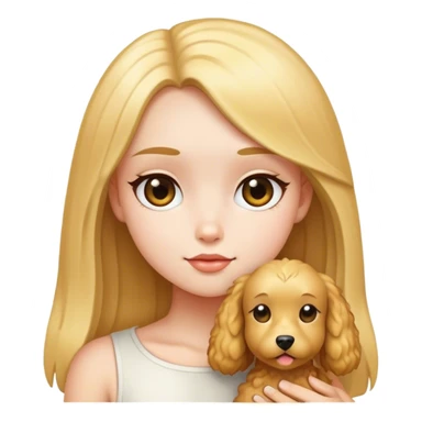 girl with straight hair and golden pudel sticker