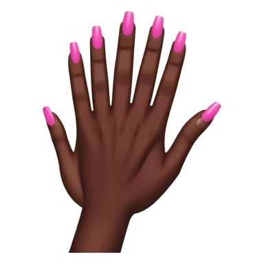 Black hand with pink nails sticker