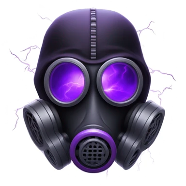 a BLACK gask mask and a purple lightning sticker
