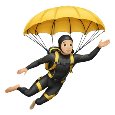diver with parachute open sticker
