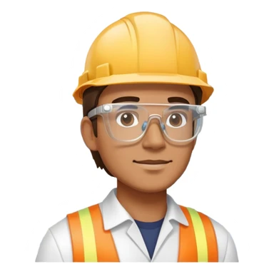 man making a model of a building wearing transparent protective safety glasses sticker