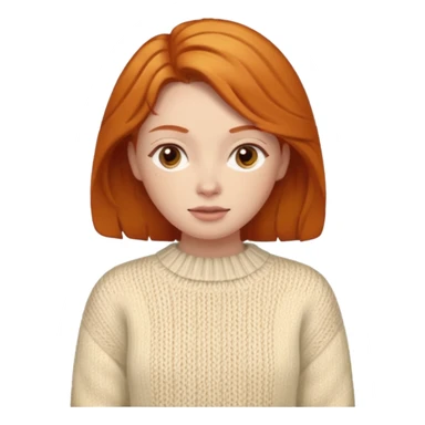 Knitted ginger woman sticker