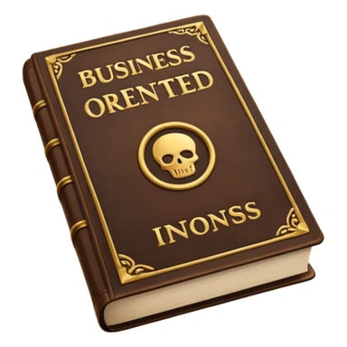a book with a title "business-oriented intro" sticker