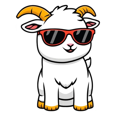 GOAT greatest of all time with sunglasses sticker