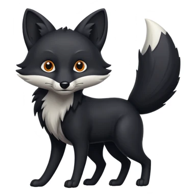 Black fox attacking sticker