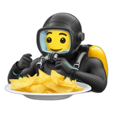 Scuba Diver enjoying chips and salsa sticker