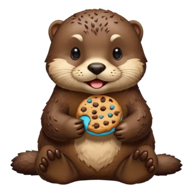 otter eating cookie sticker
