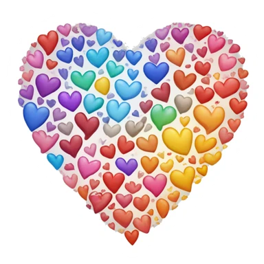 A burst of colored hearts sticker