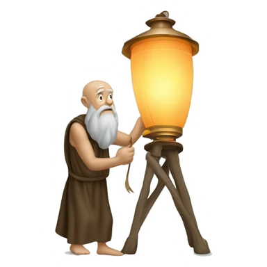 diogenes searching with lantern sticker