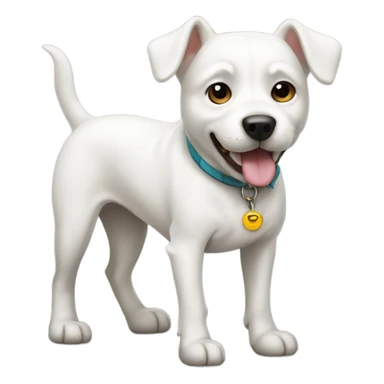 White dog with one ear down  sticker