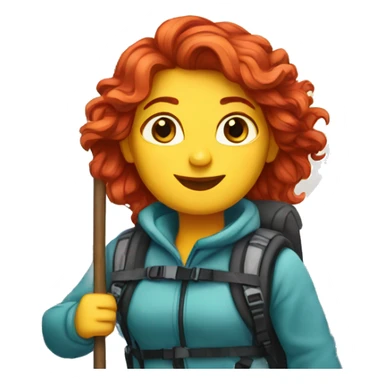 a red hair female on everest with greek flag sticker