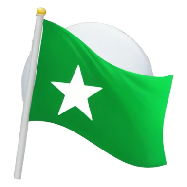 A green flag with three white stars and a white crescent on it sticker