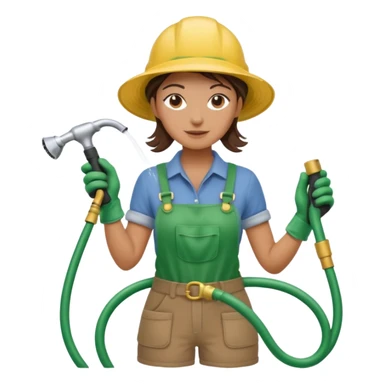 female gardener hose sticker
