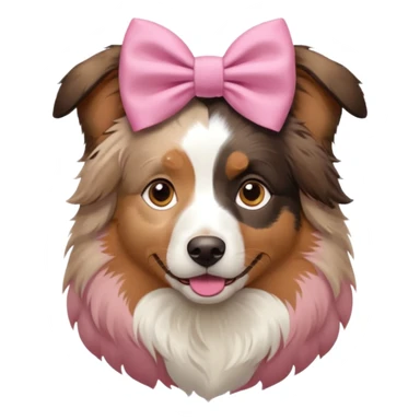 Australian shepherd with pink bow sticker