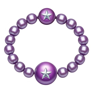 large Pearl bright purple braclet with star in middle sticker