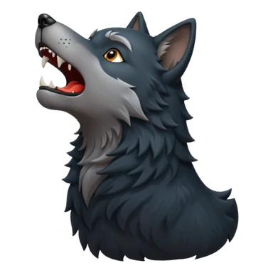 Lobo negro aullando sticker