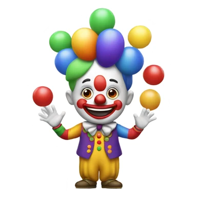 clown juggling sticker