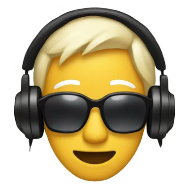 Emoji listening to music sticker