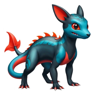 Shiny Exotic Salandit-Umbreon-Charmeleon-Fakémon-hybrid-creature (full body)  sticker